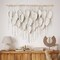 Macramé Wall Hanging – Boho Beige Leaves Tapestry, Handmade Woven Bohemian Wall Art for Bedroom, Living Room, Apartment, or Dorm, Perfect Gift Idea
